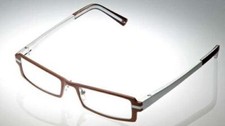 Calabria 822 Techno Optical Metal Reading Glasses w/Hard Case Nutmeg, 5 x