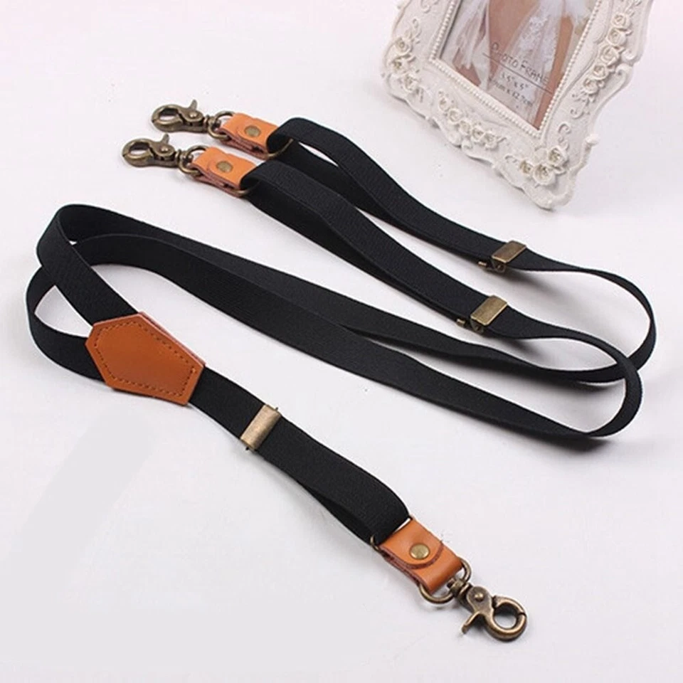 Men Stripe Suspenders Hanging Pants Clip Adjustable Braces Y-Back Braces Straps