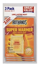 HotHands Body & Hand Super Warmers 3-Count  (18 hours of HEAT) BB 07/26