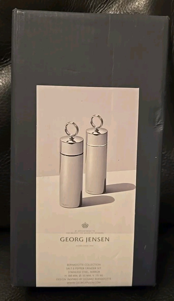 Georg Jensen Bernadotte S/S Salt & Pepper Grinder Set 2pce New