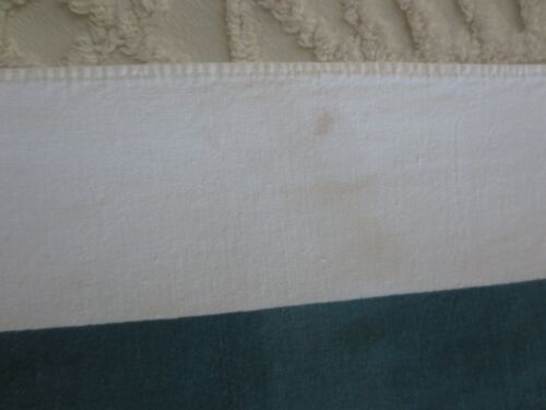 Vtg. FEATHER DESIGN Green, Gold & White COTTON TABLECLOTH - 46" x 50-1/2" - Picture 7 of 8