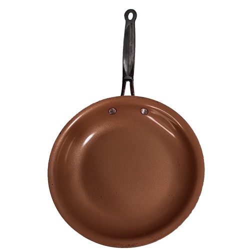 BulbHead Red Copper 10” Round Frying Pan Nonstick Cookware Stovetop Skillet - 第 1/8 張圖片