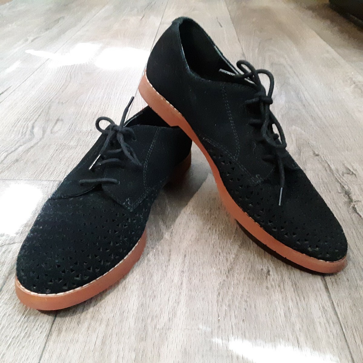 Black Suede Women\'s Lace-Up Oxford Gabor 244 Oxford (Women) - Black Suede – The Heel Shoe Fitters main image 4