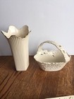 Lenox Cherry Blossom Flower Basket & Meridian Vase Gold Trim — photo 1