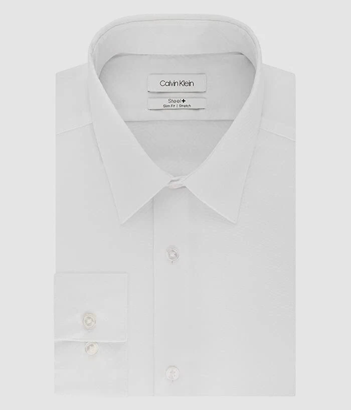 Calvin klein white 2025 dress shirt
