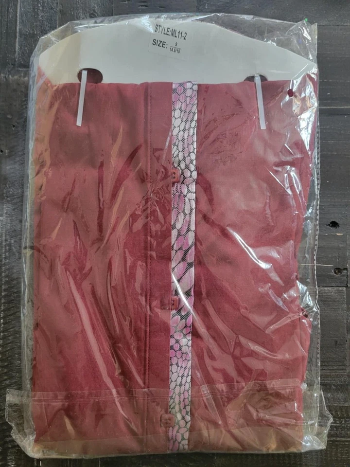 Camisa Max Lauren by Brio Abotonada Para Hombre Roja con Patrón de Serpiente Pequeña NUEVA Foto 4 de 4