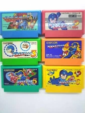 NINTENDO Famicom NES Megaman Set of 6 Rockman Game Cartridge Tested #147