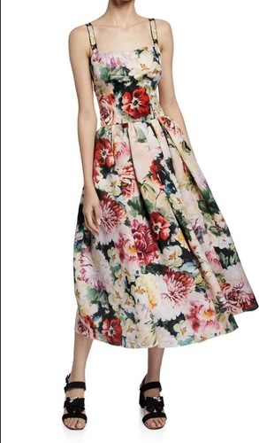 dolce gabbana floral midi dress