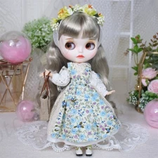 Takara 12" Neo Blythe Nude doll silvery long hair dudu mouth Joint body gift