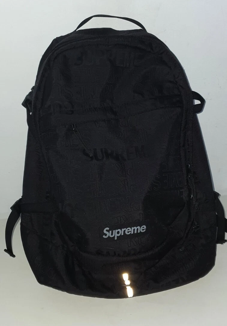 SS19 Supreme Black backpack Cordura Fabric box logo