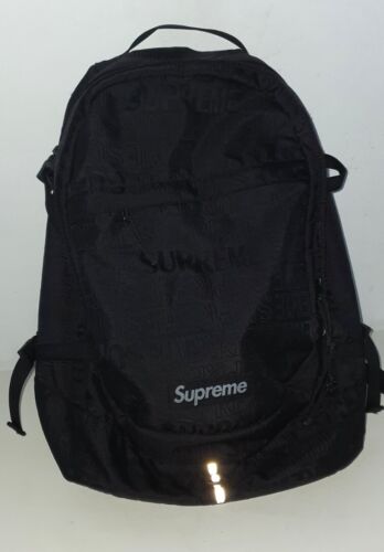 SS19 Supreme Black backpack Cordura Fabric box logo - Afbeelding 1 van 17