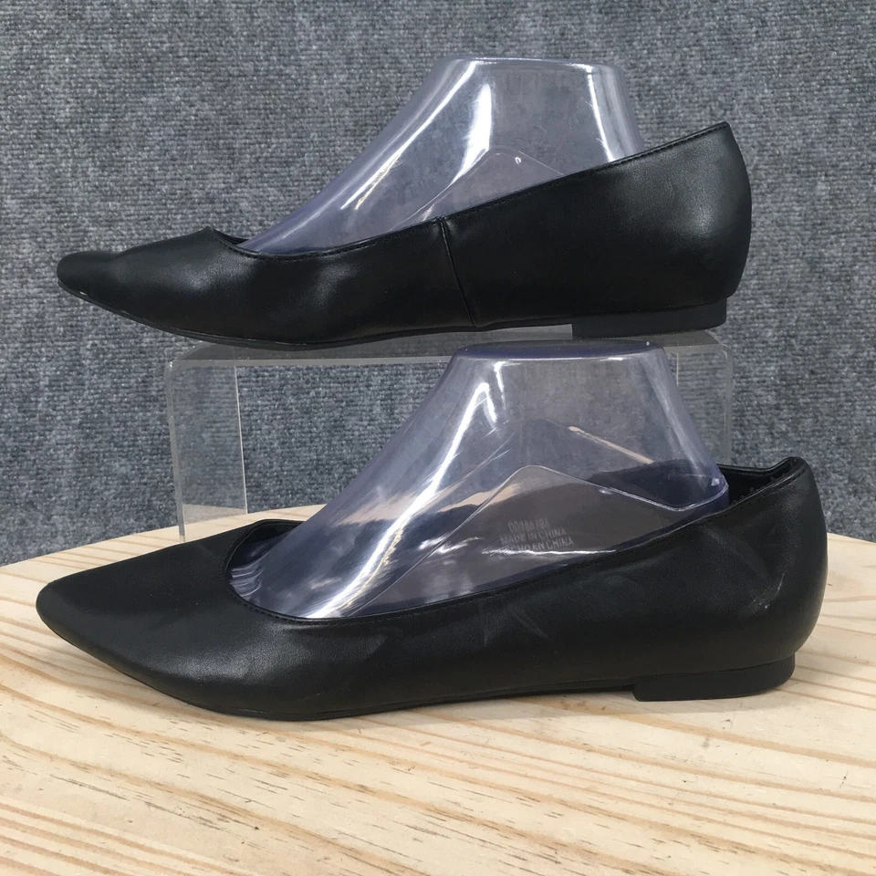 Forever 21 Zapatos Mujer 10 Ballet Planos Cómodos Negro Imitación Cuero Sin Cordones Foto 2 de 4