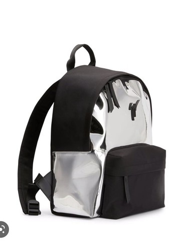 GIUSEPPE ZANOTTI Metallic Effect Backpack Logo Bag. Men/Women Ships Fast! - Picture 3 of 5