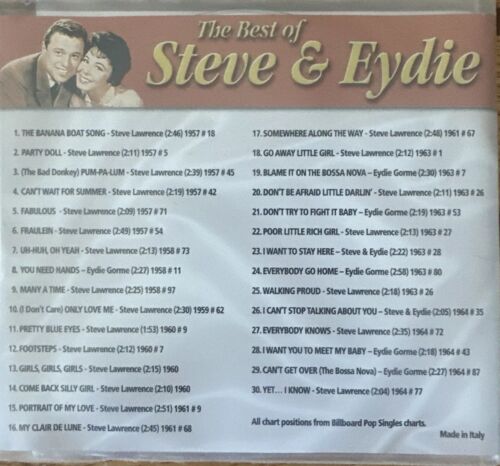‘The Best Of Steve Lawrence & Edyie (Gorme)’ CD VG Condition - Picture 2 of 3