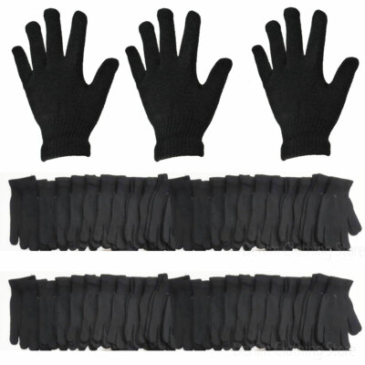 6~12 Pairs Men's Winter Black Warmer Knit Knitted Casual Gloves Stretch One Size
