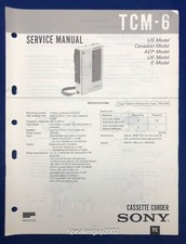 Original Sony TCM-6 / Cassette Corder Service Manual