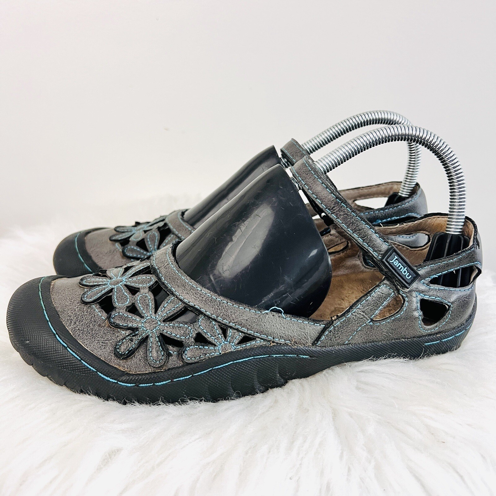JAMBU Gray &amp; Turquoise Blue All Terra Design Outdoors Hiking Sandals ~ Size 8.5M