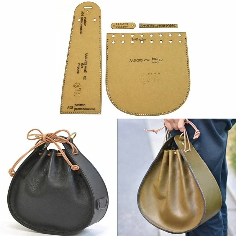 1Set DIY Handbag Bag Stencil Kraft Paper Template Leather Craft