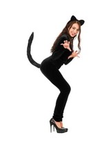 Balinco Cat woman Katzenohren Katzenschwanz Karneval Kostüm schwarz Neu
