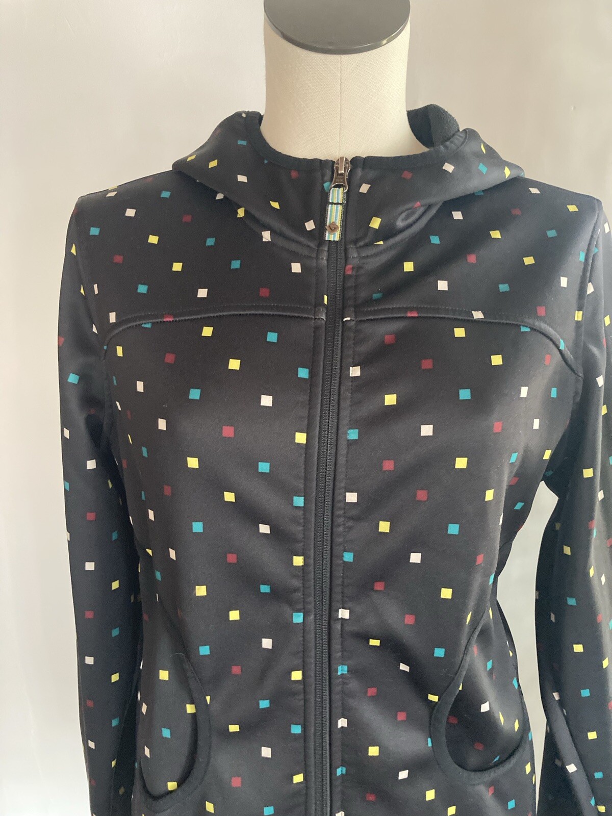 Burton Women Black Hoodie Polka Squares 