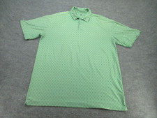 Nike Golf Polo Shirt Mens XXL 2XL Green Geometric Stretch Short Sleeve Adult