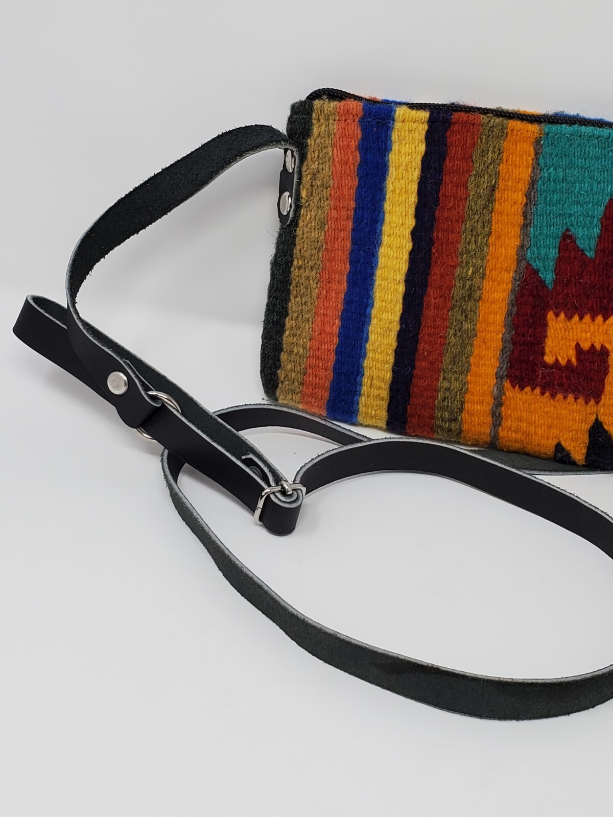 Aztec textile pattern multicolor zipper crossbody… - image 3