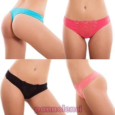 Women's Sheer Lace Thong Sexy Lingerie Embroidery Cotton New JR2871