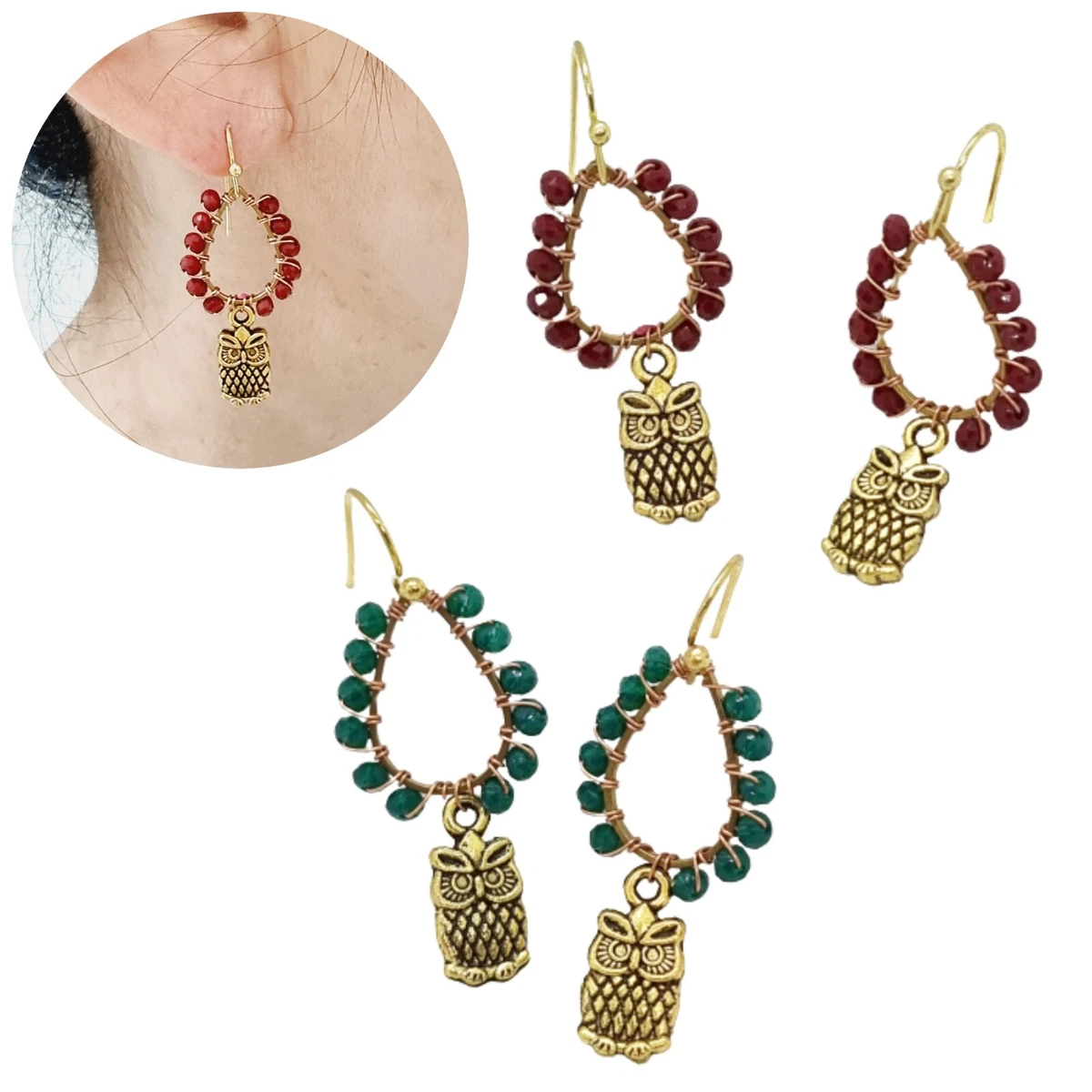 Orecchini Gufo In Argento Sterling 925 Per Donna | Ipoallergenici, 12x7 Mm, Regalo In Confezione Originale