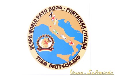 Dekor Aufkleber ''Vespa World Days 2024'' - Team Deutschland Pontedera Italien VCD