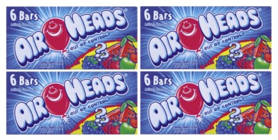 4x Airheads Theater Box 94g 6 einzeln verpackt 16g Riegel American Sweets