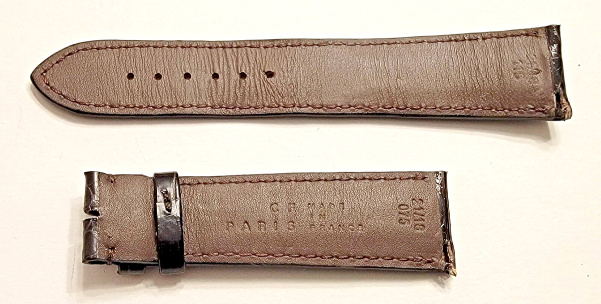 Authentic Camille Fournet Paris Dark Brown leather watch strap 21