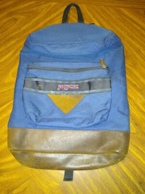 Vintage JanSport Backpack Bag Leather Bottom Aztec Tribal  display picture 2