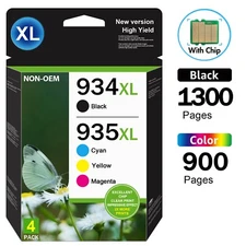 GATAPO® 4 Pack 934XL 935XL New Chip Ink For HP Officejet Pro 6830 6230 6835 6812