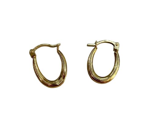 Pendientes de aro con bisagras de oro amarillo macizo de 14 k de 0,5 pulgadas 0,37 gramos - Imagen 2 de 8