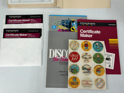 CERTIFICATE MAKER FOR THE COMMODORE 64 SPRINGBOARD VINTAGE COMPUTER