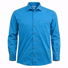 Van Heusen Flex Collar Dress Shirt Men  s 16 32/33 Blue Long Sleeve Regular Fit