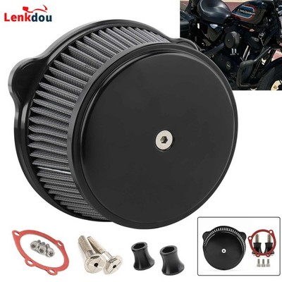Air Cleaner Intake Filter For Harley Sportster XL883 XL1200 48 Iron Black Smooth