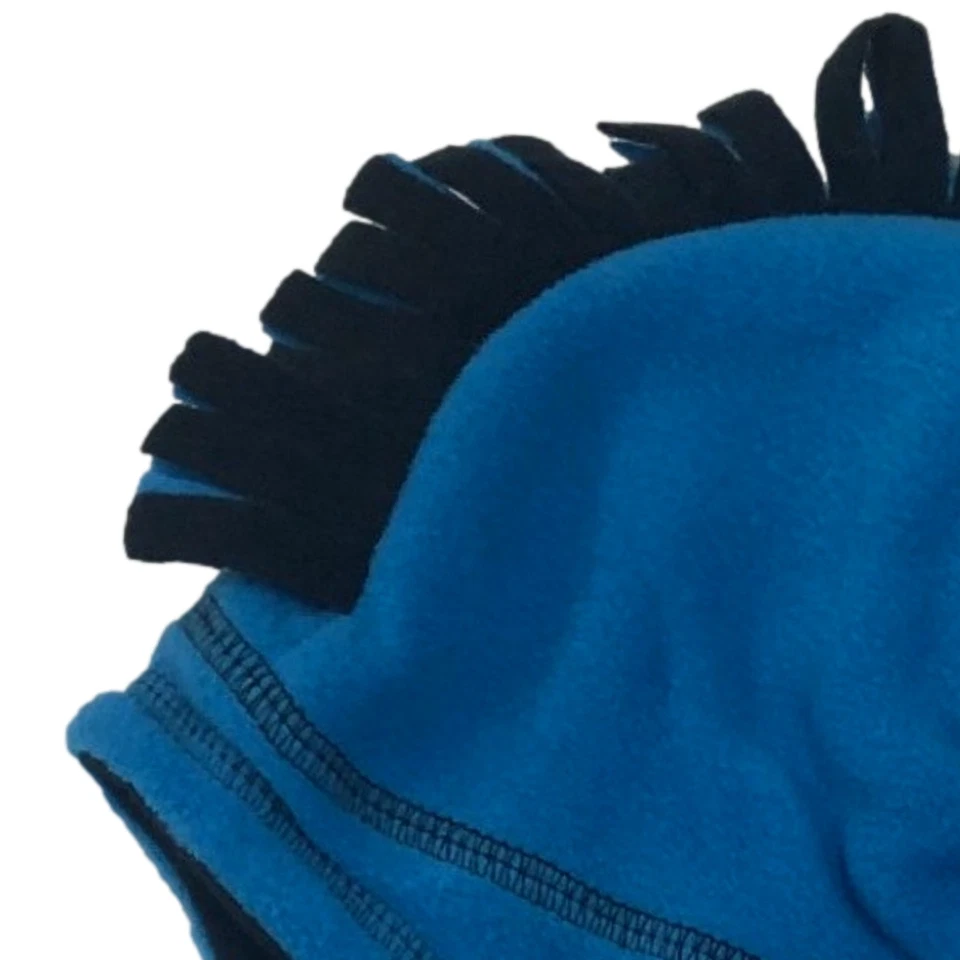 Juego de sombreros y mitones tramperos de felpa azul y negro para bebés niños 12-18 meses Foto 3 de 3