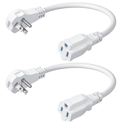 DEWENWILS 2-Pack Angled Flat Plug Extension Cords,15A Indoor Use,SJT 14/3