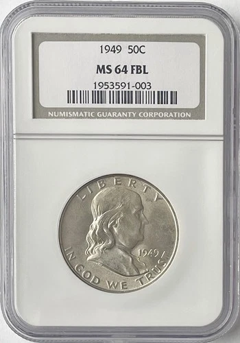 1949 Franklin Half Dollar 50c NGC MS64 FBL