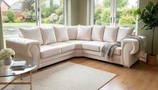 New Luxury Verona 2C2 Corner Sofa – White Fabric –Free Deleivery UK