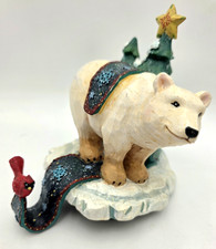 Russ Polar Bear Christmas Stocking Hanger Cardinal Tree Mantel Decor VTG