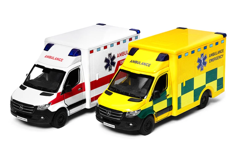 1 Mercedes-Benz Sprinter Ambulance Model Toy Car Diecast White 1:48 Kinsmart - Image 2 of 4