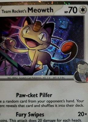 Meowth Fart Swirl   Cosmos Holo Heavily Bleed Error Rare Pokémon TCG 149/182  