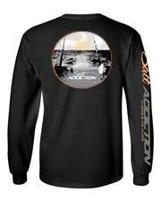 Salt Addiction Saltwater Trolling Fishing Long Sleeve T Shirt Cotton rod reel