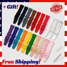 Wrist Watch Band Strap For Swatch 16mm 17mm 19mm 20mm Rubber Silicone Watchband