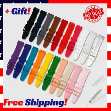 Wrist Watch Band Strap For Swatch 16mm 17mm 19mm 20mm Rubber Silicone Watchband