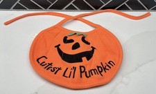 VTG Baby Bib Halloween Bib  Cutest Lil Pumpkin  NEW A37 