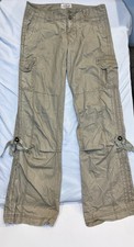 Vintage American Eagle Baggy Cargo Pants Y2K Military Grunge Sz 4 Long Wide Leg