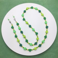 St. Patrick's Day Eyeglass Chain, Shamrock Eyeglasses Necklace, Glasses Holder